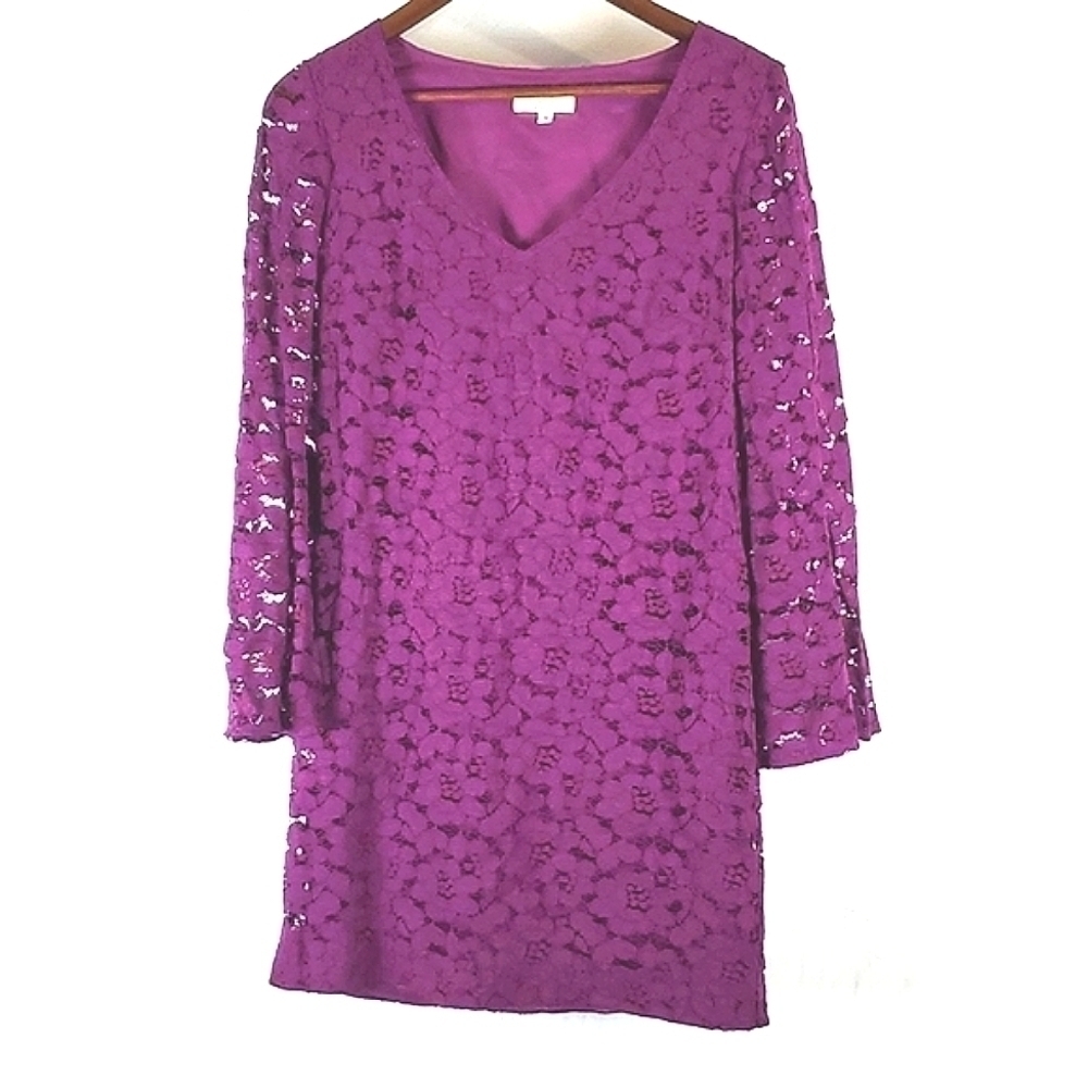 Trina Turk Purple Lace Mini Dress
